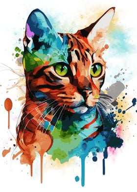 Abstract Bengal Cat