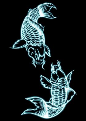 Neon koi japanese fish