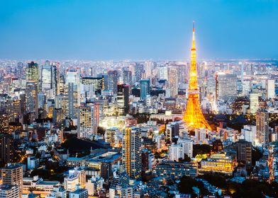 Tokyo tower and city