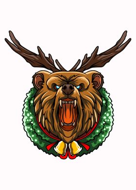 angry christmas bear