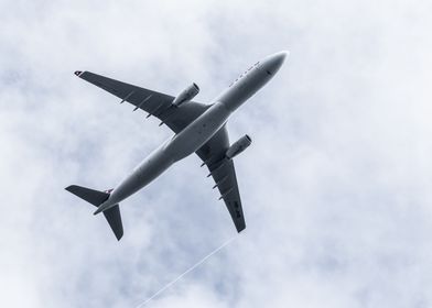 Swiss 330 under the clouds