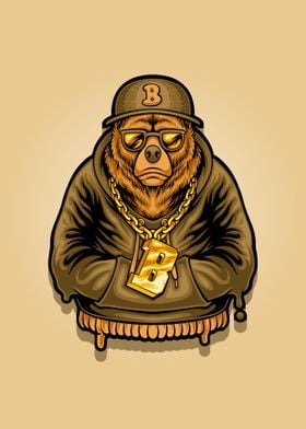 A rapper bear mascot