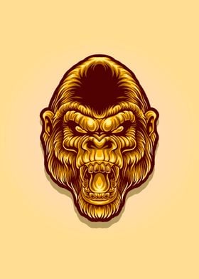 golden gorilla head mascot