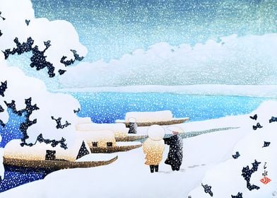 Ukiyo e Snow Bridge