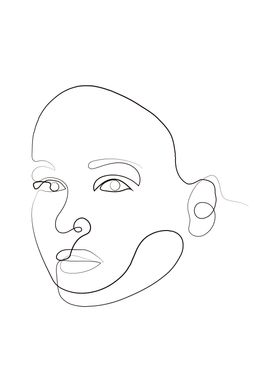 Woman face continuous line