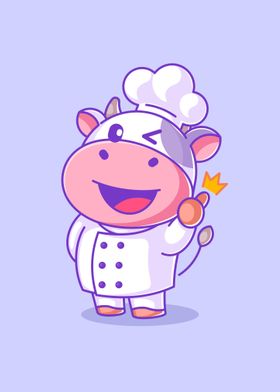 cow wearing chef hat