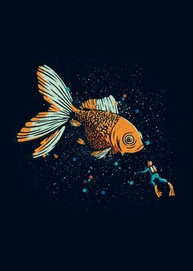 Golden Fish Scuba Diver