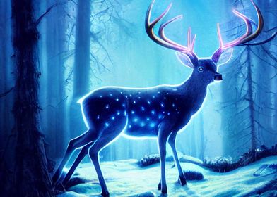 Deer with glowing antlers