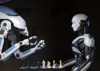 Robots  playing chess