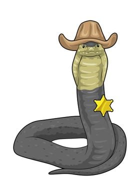 Snake Sheriff Cowboy hat' Poster by Markus Schnabel | Displate
