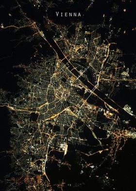 Vienna at night from space