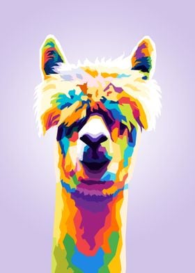 Alpaca Colorful pop art