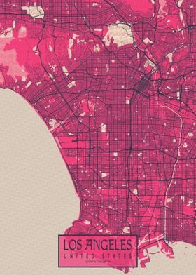 Los Angeles Map Blossom