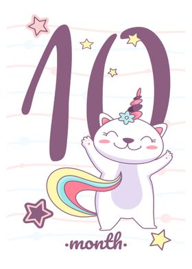 Cute unicorn cats birthday