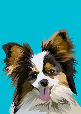 Papillon tongue out vector