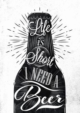 Beer bottle poster