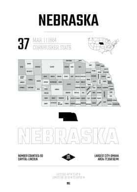 Nebraska USA state map