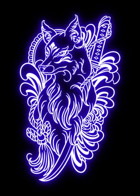fox kitsune neon