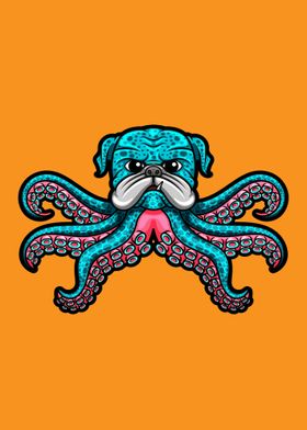  pug dog with tentacles