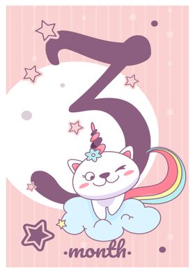 Cute unicorn cats birthday