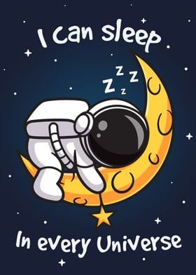Astronaut can sleep moon