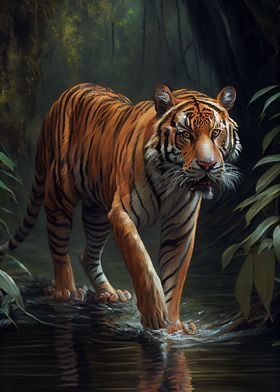 Savanna Tiger Oil Paint