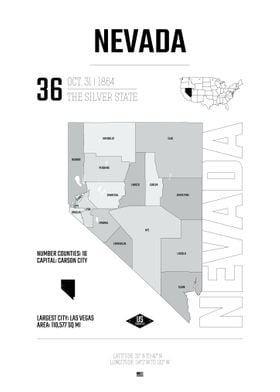 Nevada USA state map