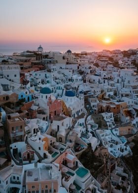 Sunrise over Oia Santorini