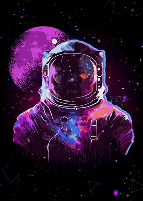 Pink Vaporwave Astronaut