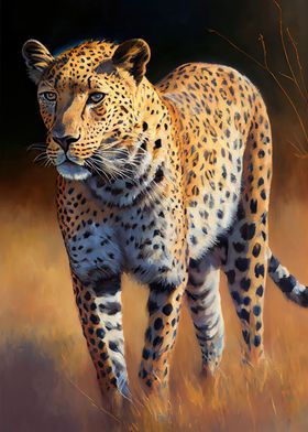 Savanna Leopard Oil Paint