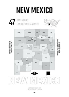 New mexico usa state map