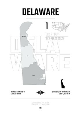 Delaware USA state map