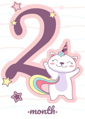 Cute unicorn cats birthday