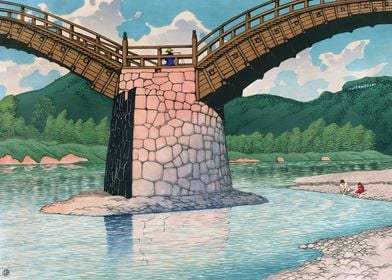 Ukiyo e Suo Kintai Bridge