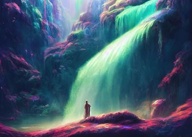 Mystical Waterfall Forest