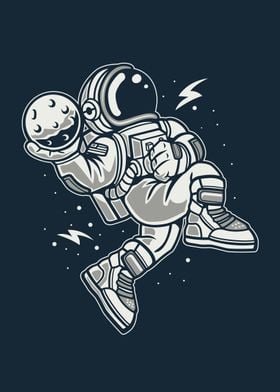 astronaut slam dunk moon