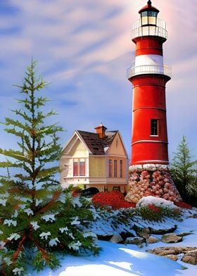 Christmas  Lighthouse 