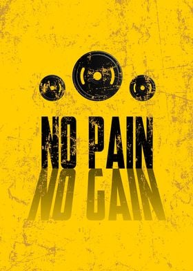 NO PAIN NO GAIN vintage