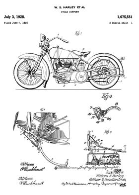 Motorcycle patent Harley