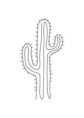 Cactus Strong One line art