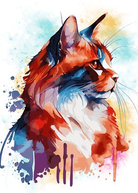 Abstract Bobtail Cat