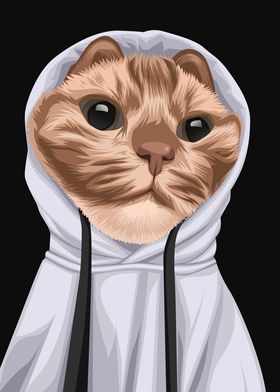 Quirky hoodie cat
