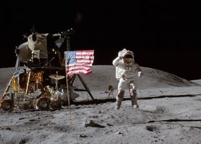 Astronaut John Young Moon