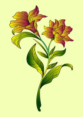 Yellow beautiful lily