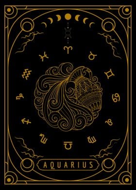 Zodiac Card Aquarius