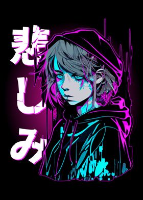 Urban Sad Anime Boy' Poster by BestPrints | Displate