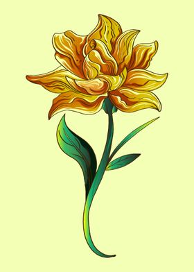 Yellow beautiful lily