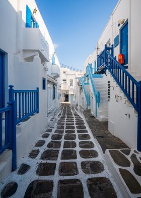 Famous blue alley Mykonos