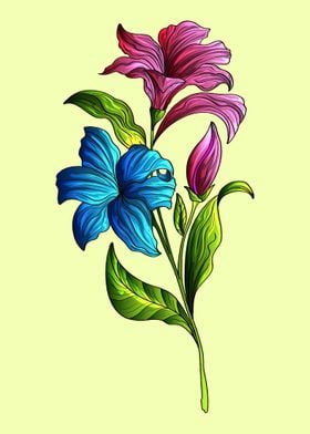 Blue beautiful lily
