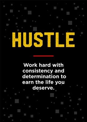 hustle motivation text art